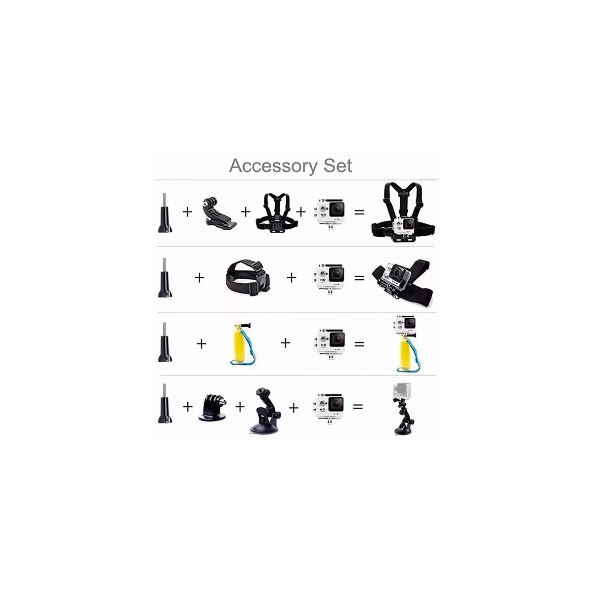 GENERICO - Kit Accesorios Para Camara Accion Compatible Gopro 8 Piezas