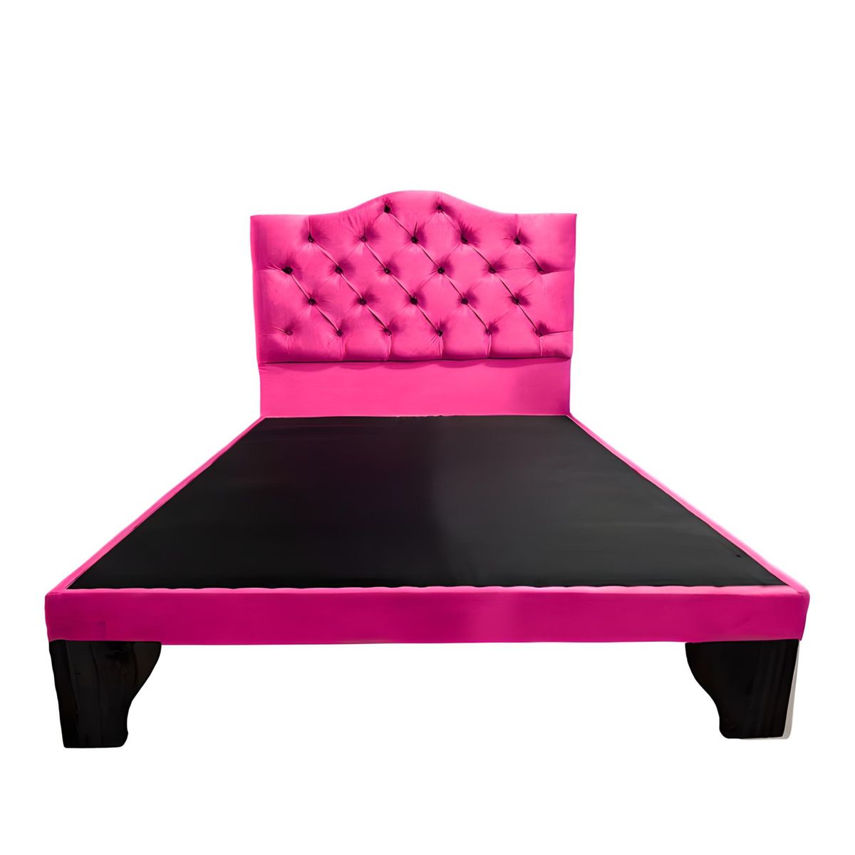 FLOBAL - Cama 1 Plaza Ovalada Incluye Base y Respaldo Fucsia Flobal
