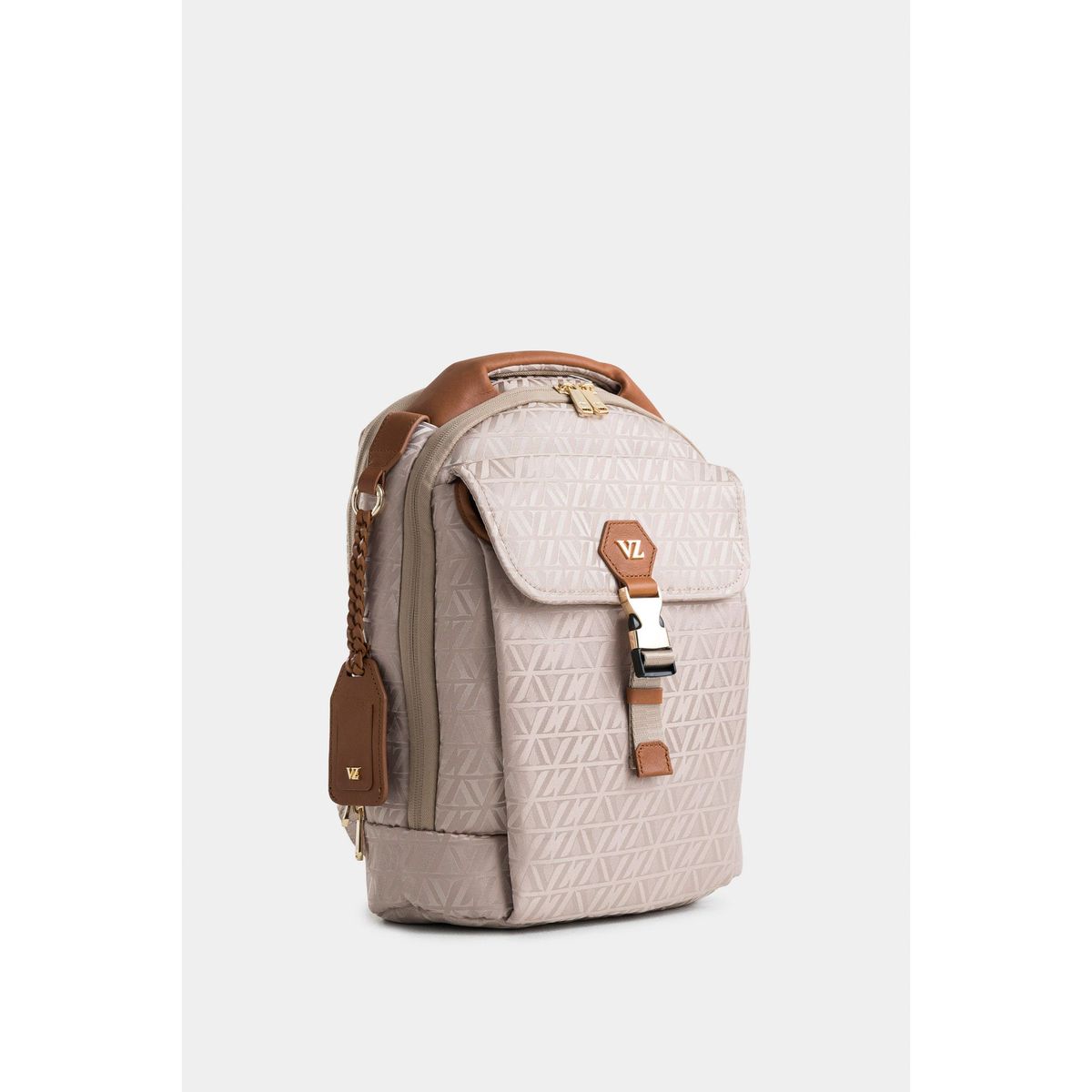 VELEZ - Vélez Mochila Bloom 2 Jacquard Monograma Vz Mujer Porta Trolley Beige