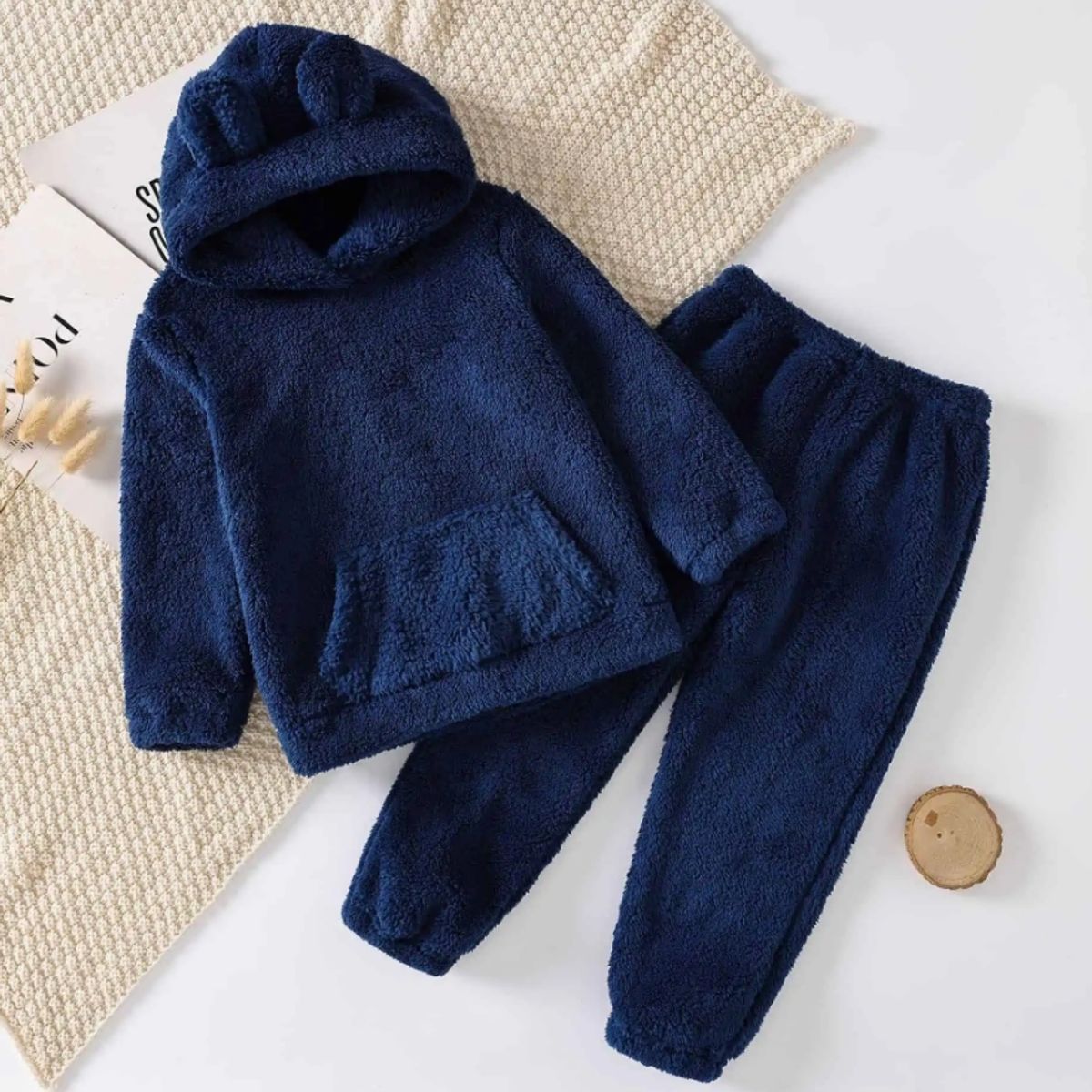 JUMP KIDS - Set Invierno 2 Piezas Polerón Capucha y Pantalón NiñoNiña Azul Oscuro Jump Kids