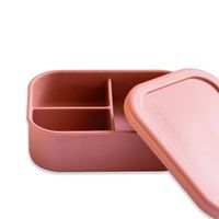 Contenedor Plástico Hermético Bento Box Beige - Rojo
