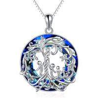 Collar mamá cuatro hijos cristal plata 925