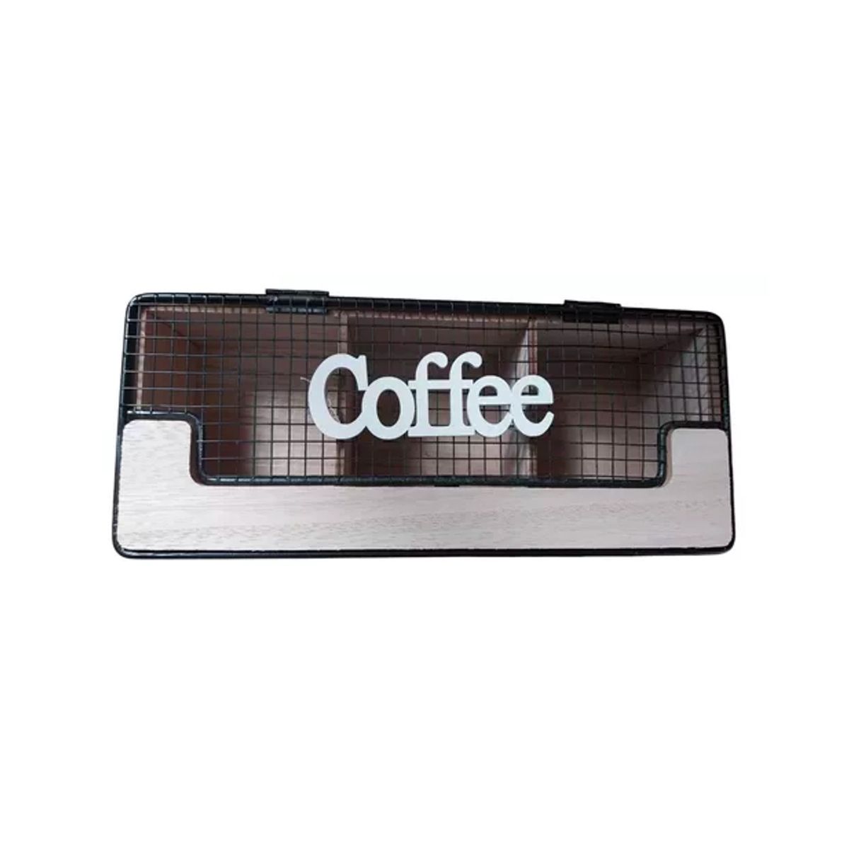 GENERICO - Caja De Té Mediana De Madera 3 Espacios Tea Cafe Coffe