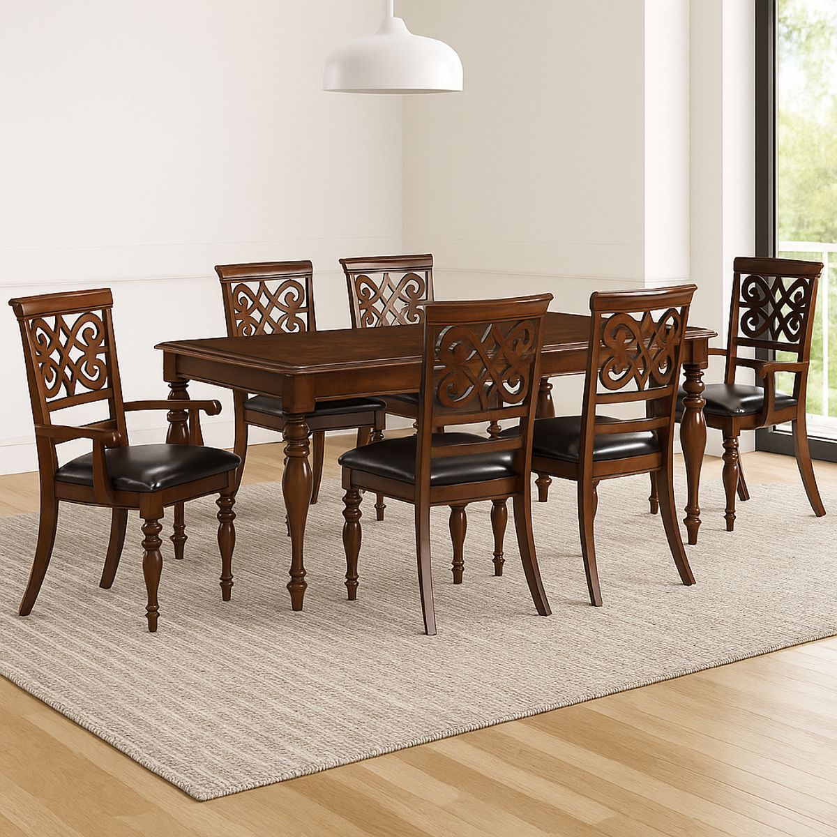 MSA MUEBLES SANTA ANA - Juego de Comedor 6 Personas Varsovia