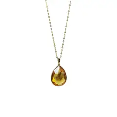 LUXURYJOYAS - Collar Oro 18k Sólido Con Piedra Citrino 12x16 Mm LUXURYJOYASCL