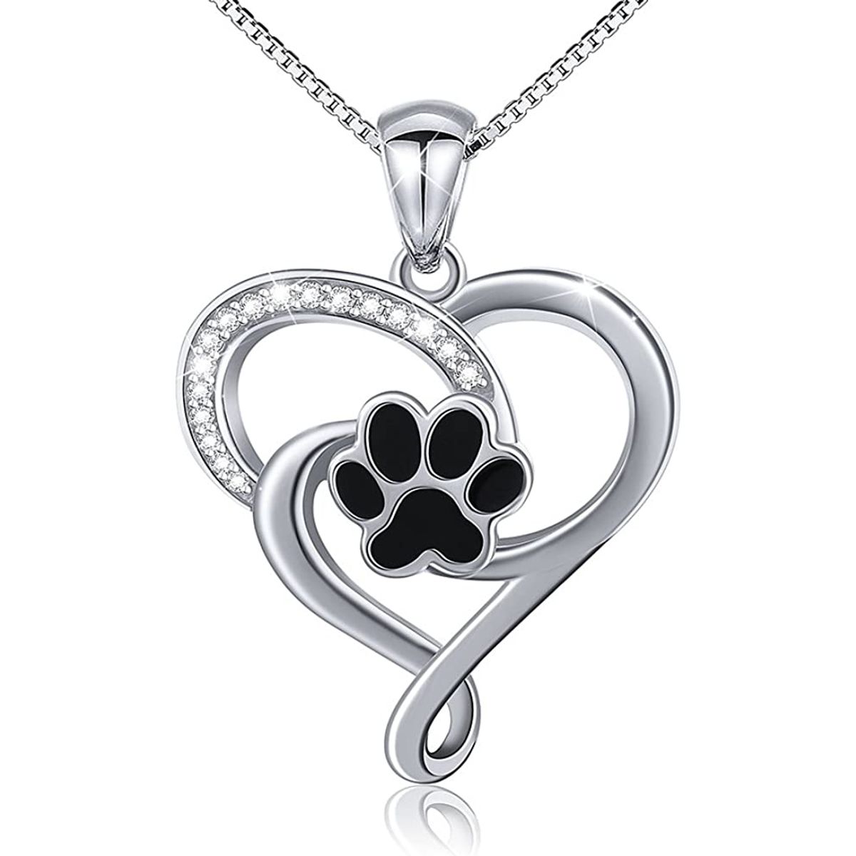 GENERICO - Collar huella mascota plata 925