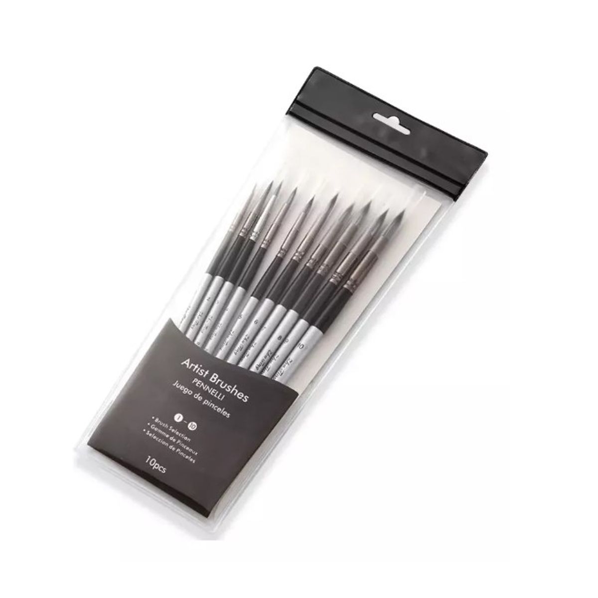 GENERICO - Set 10 Pinceles Punta  Nylon Óleo Acuarela  Profesionales