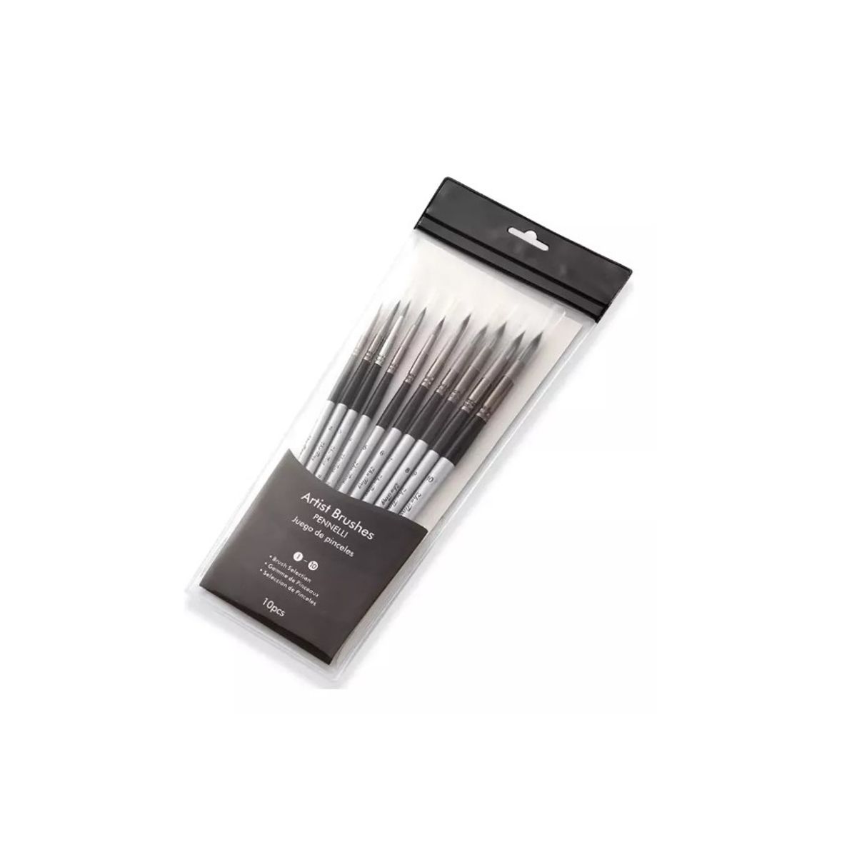 GENERICO - Set 10 Pinceles Punta  Nylon Óleo Acuarela  Profesionales