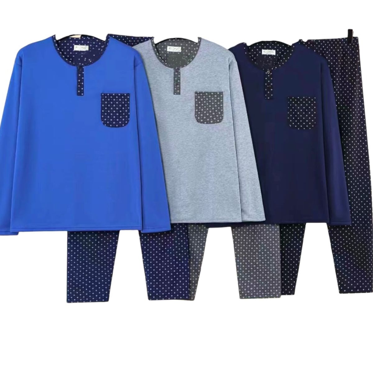 AGW - Pack 3 Pijamas Hombre Franela