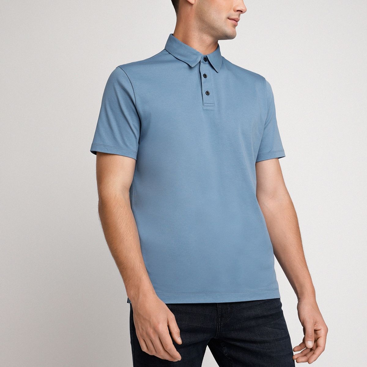 PERRY ELLIS - Polera Hombre Polo Lisa Azul Medio Perry Ellis