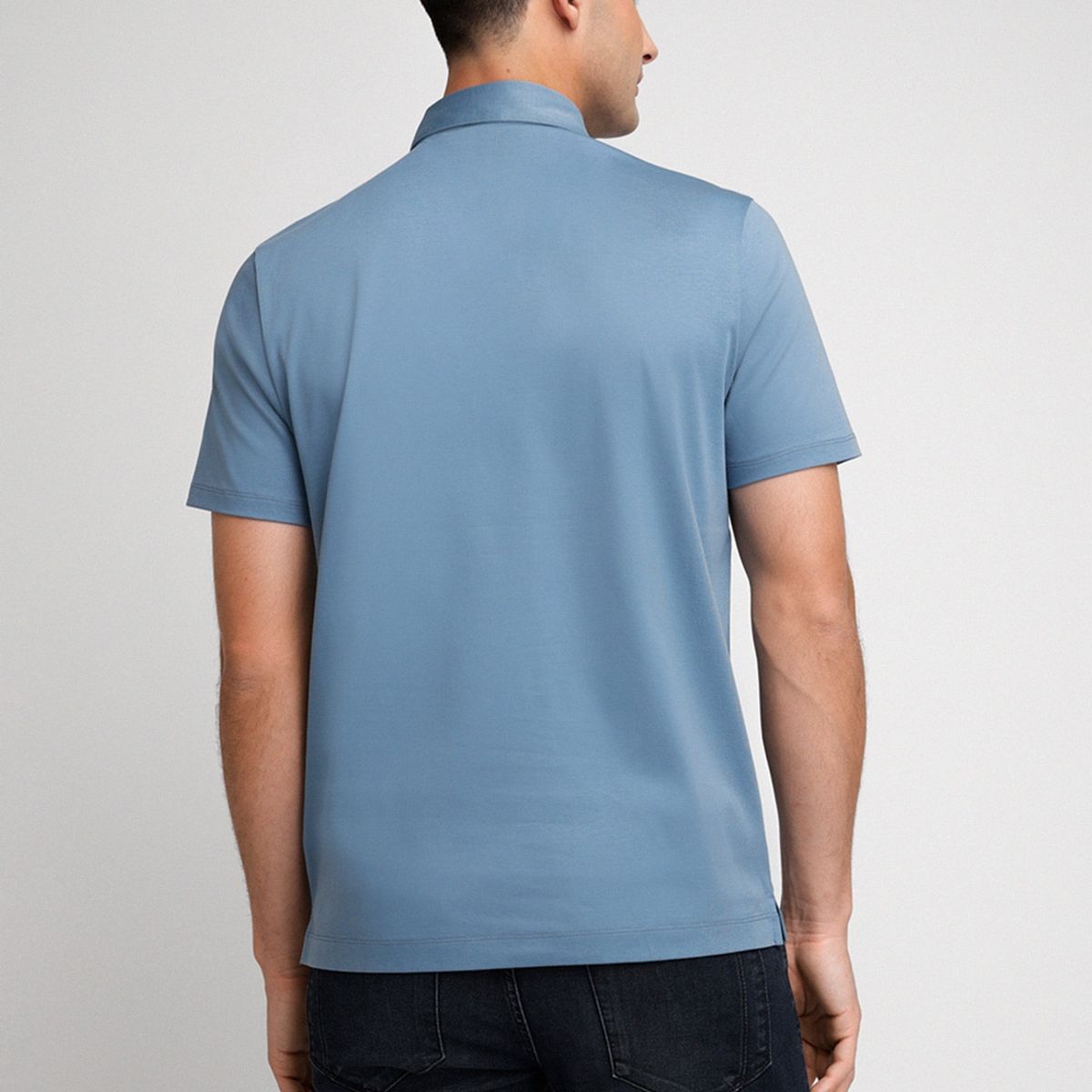PERRY ELLIS - Polera Hombre Polo Lisa Azul Medio Perry Ellis