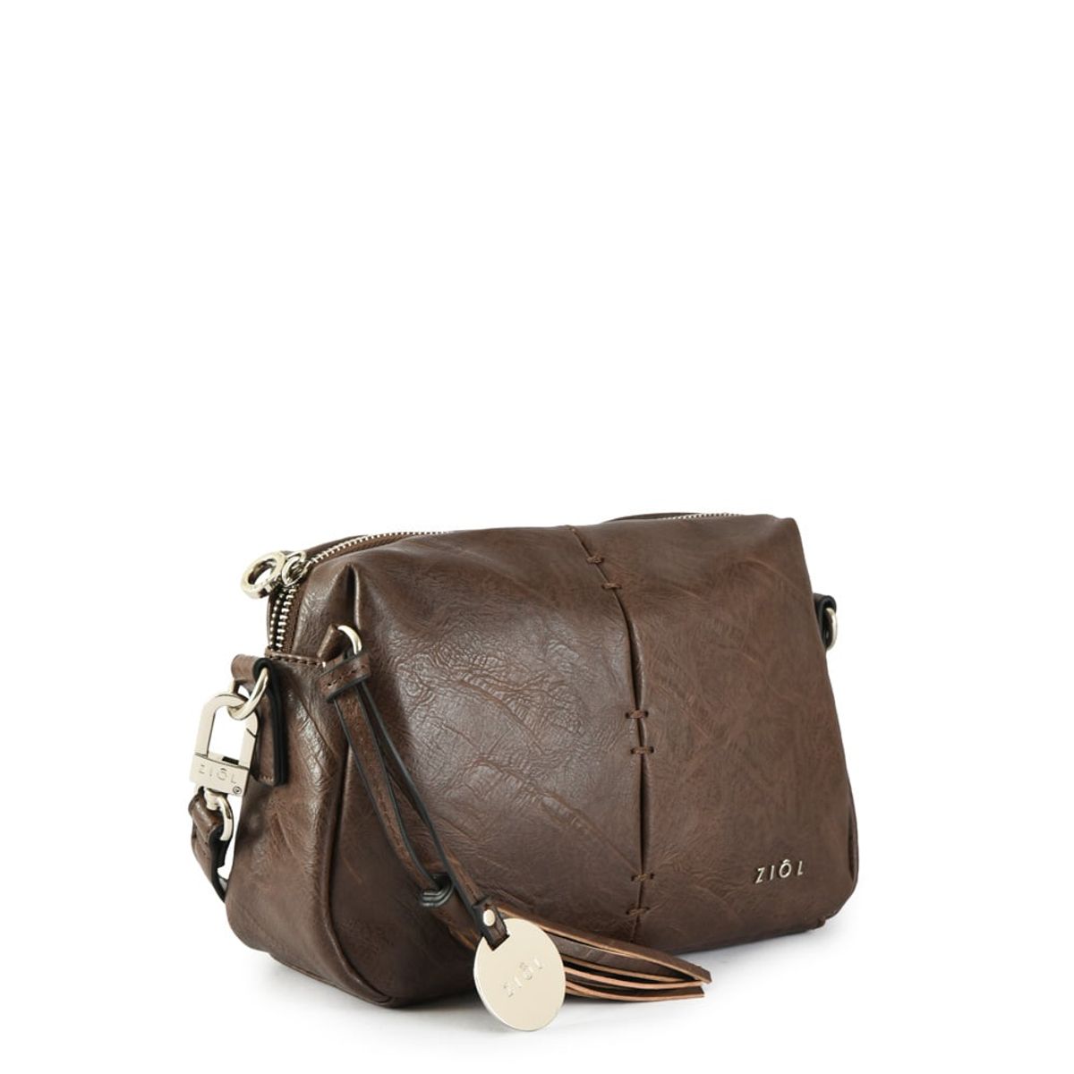 ZIOL - Cartera bandolera pequeña celia café oscuro