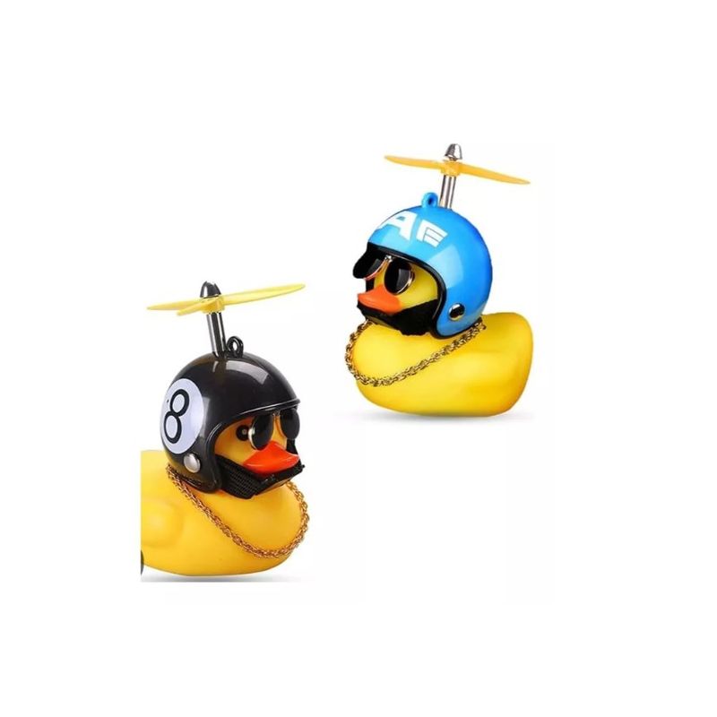 GENERICO - Pato Hule Fachero Con Casco Decora Moto Auto Patito Coche