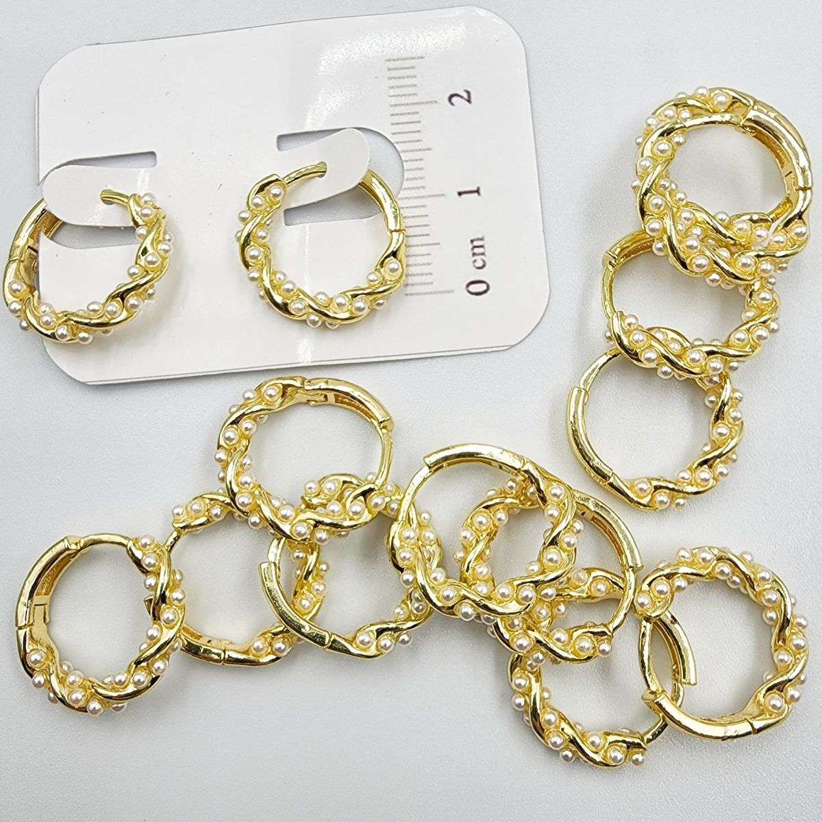 GENERICO - Set De 6 Pares De Bases De Aros Con Baño De Oro Modelos 8