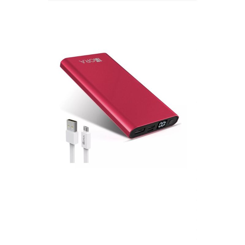 GENERICO - Power Bank Brillo Metálico Batería Portátil 10000mah 21a Color Rojo