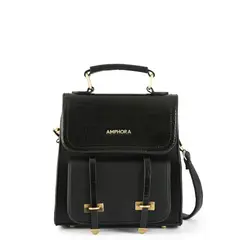 AMPHORA - Mochila Con Tapa Pequeña Kelly Negro Especial