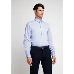 PERRY ELLIS - Camisa Hombre Formal Non Iron (No Se Plancha) Celeste Medio