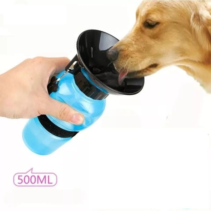 GENERICO - Botella De Agua De Paseo Para Mascotas 500ml Celeste