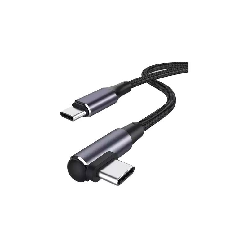 GENERICO - Cable Usb 100w Tipo C A Tipo C Pd Qc4.0 5a Codo 90° 2 Metros