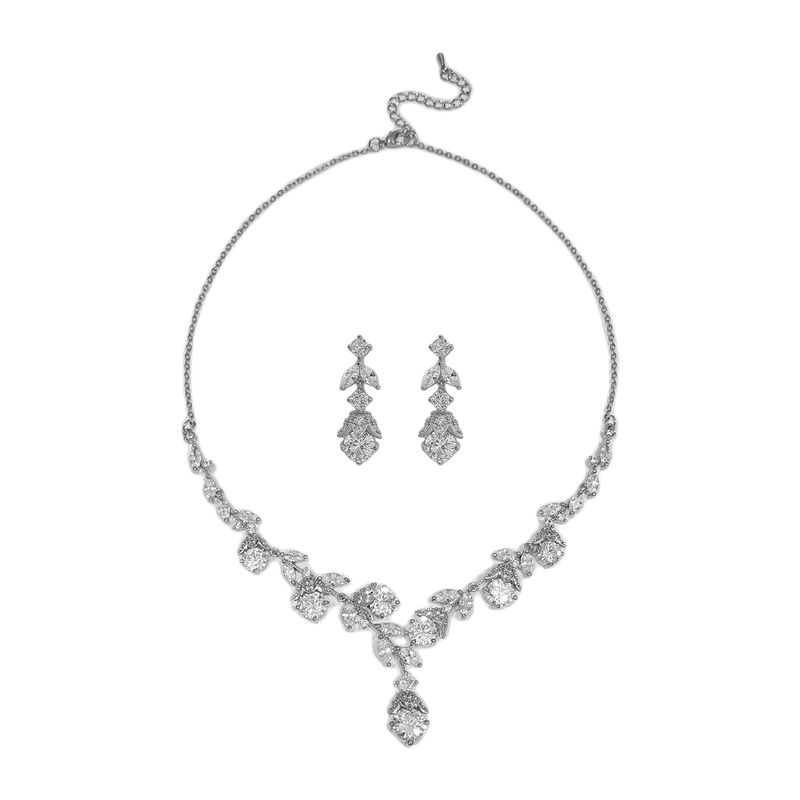 GENERICO - Set De Collar Y Aros Para Fiesta Carmesi
