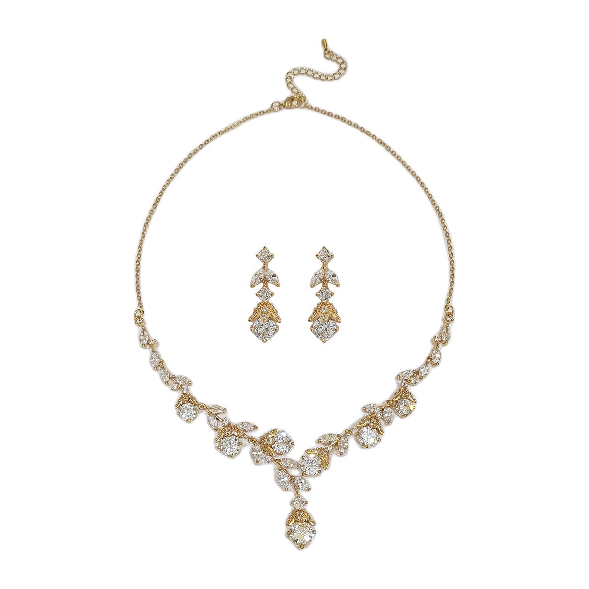 GENERICO - Set De Collar Y Aros Para Fiesta Carmesi