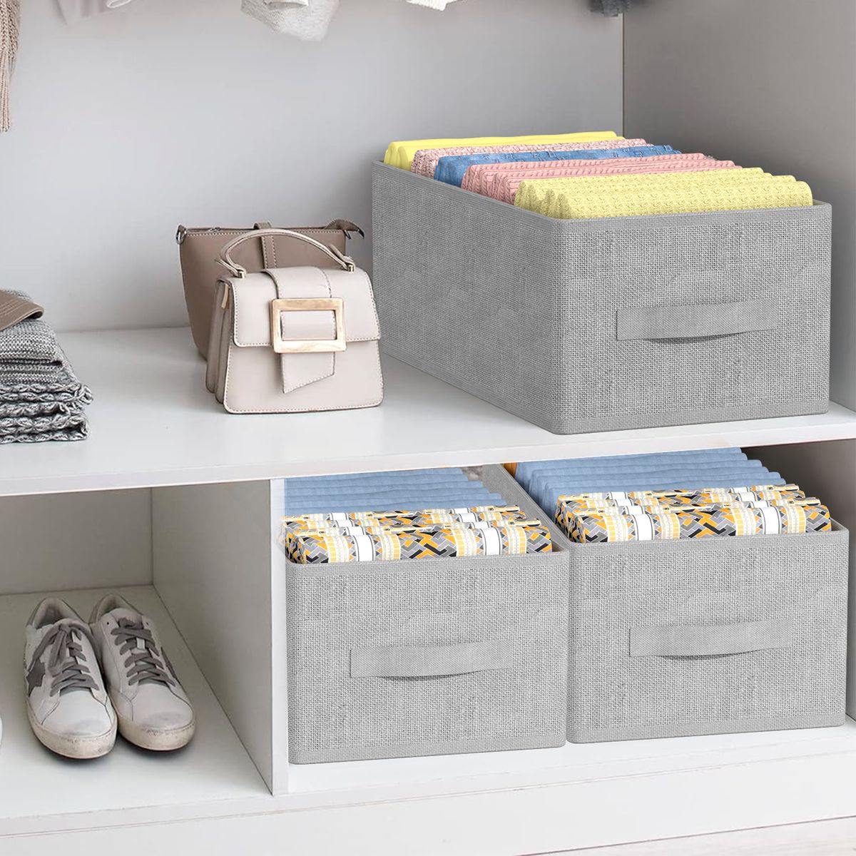 AIZO - Pack 4 Cajas Organizadoras Carry Plegables