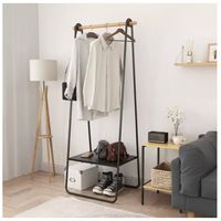 Perchero Organizador De Ropa Metal 158x40x53 Cm Con Repisa