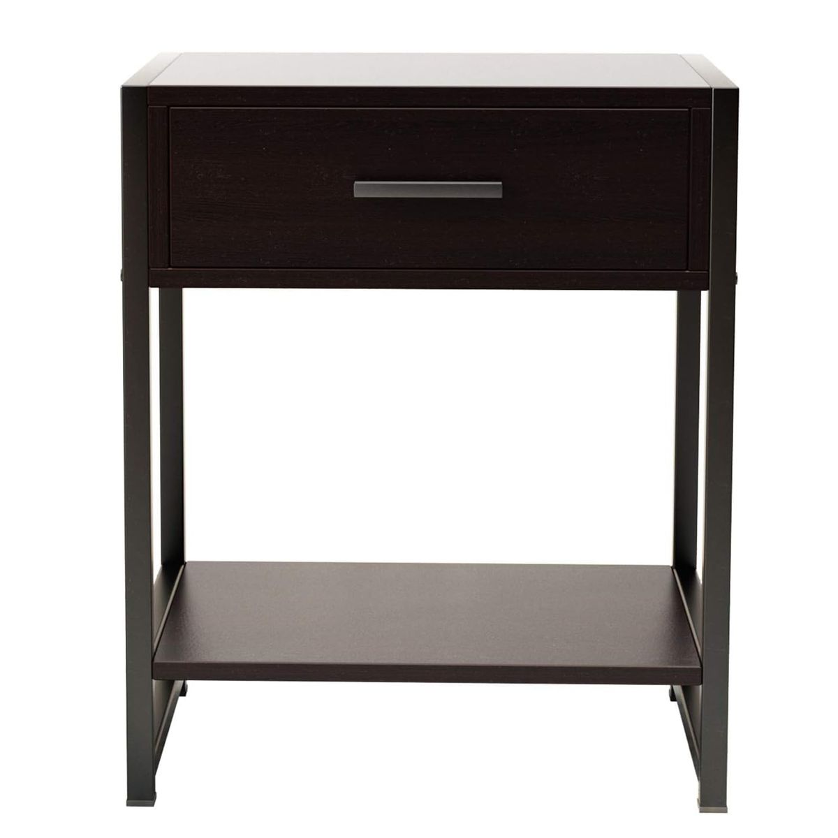 COREJOY - Mesa Lateral doble estante estilo con cajón