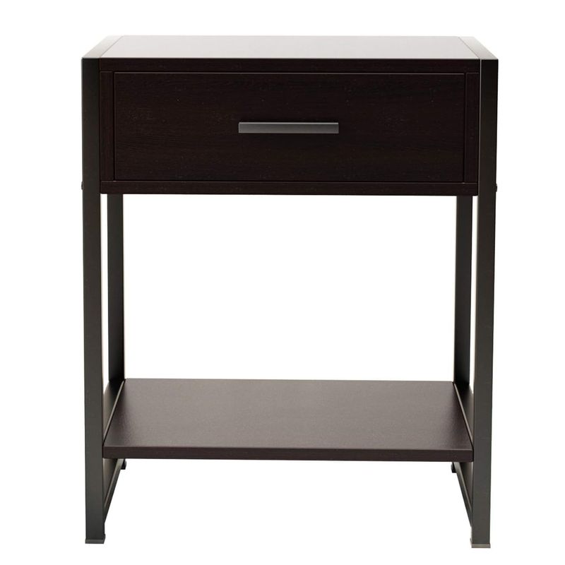 COREJOY - Mesa Lateral doble estante estilo con cajón