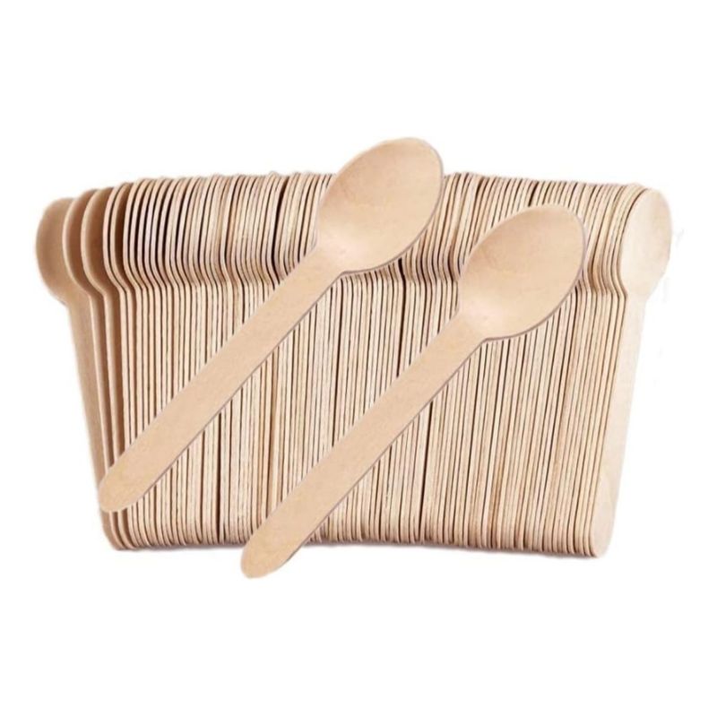 OMNIPACK - Cucharas De Madera Ecológicas 16 cm (100 Unidades)