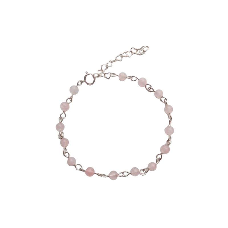 GENERICO - Pulsera plata y Cuarzo rosa
