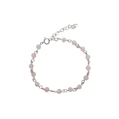 GENERICO - Pulsera plata y Cuarzo rosa