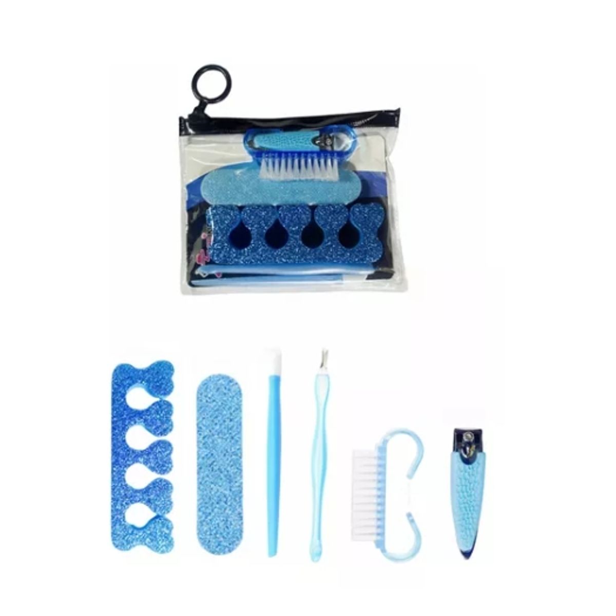 GENERICO - Kit De Manicura Y Pedicura Belleza Personal Set 6 Piezas Azul
