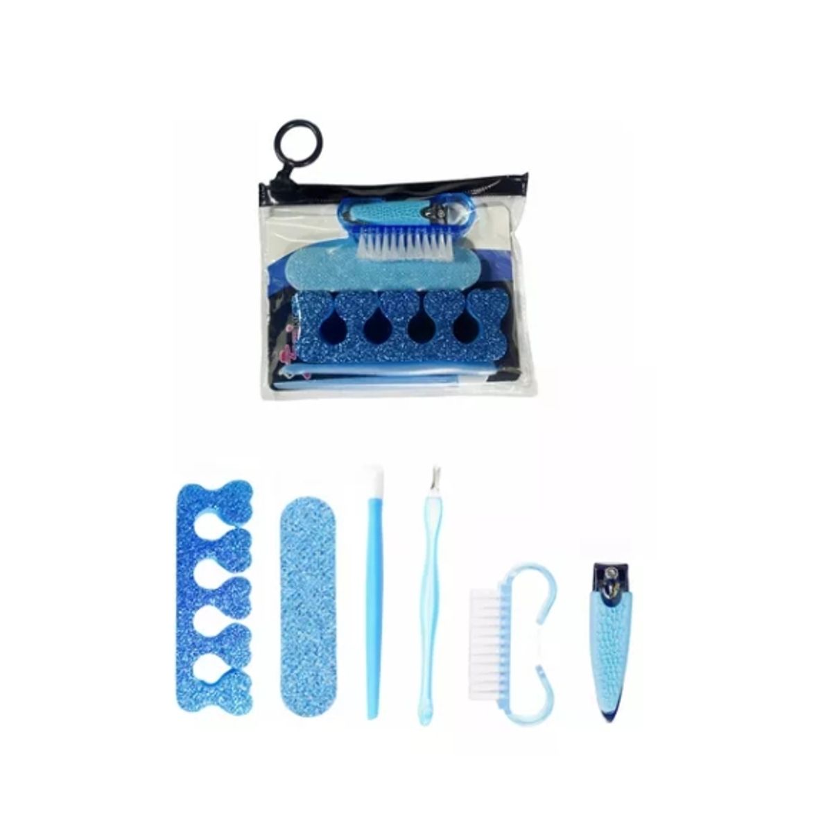 GENERICO - Kit De Manicura Y Pedicura Belleza Personal Set 6 Piezas Azul