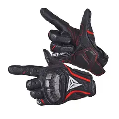 MOTOWOLF - Guantes de Cuero para motociclismo 0305