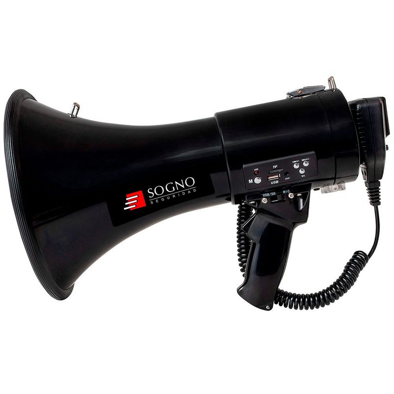SOGNO - Megáfono Sogno 50 Watts Recargable Rango 800 Metros