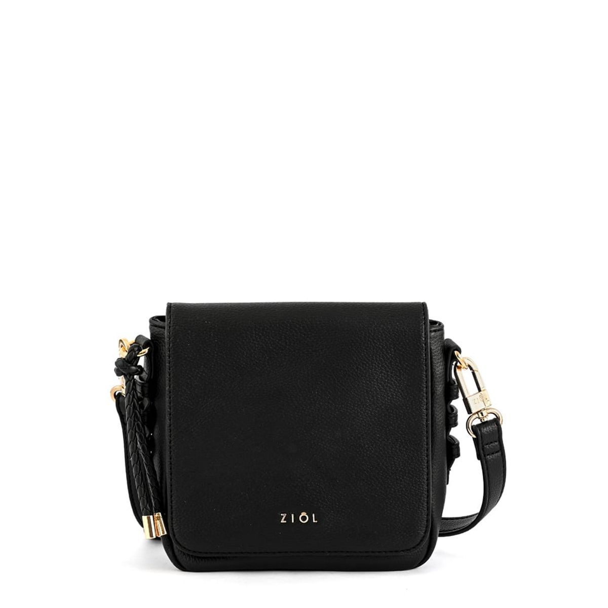 ZIOL - Cartera bandolera con tapa melchy pequeña negro