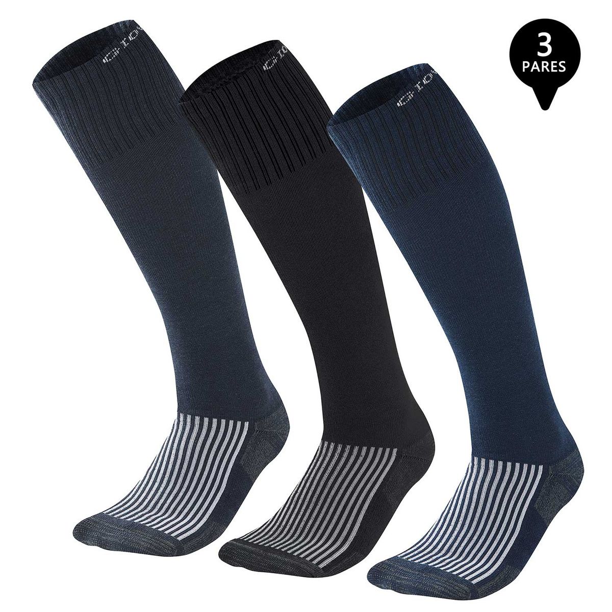 GIOVACCHINO - Pack de 3 Calcetines Compresion Bambú con Fibra de Cobre Hombre