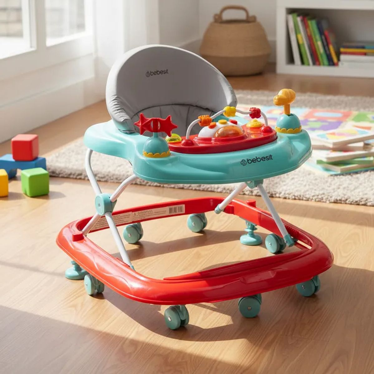 BEBESIT - Andador Musical Airbus Rojo Celeste