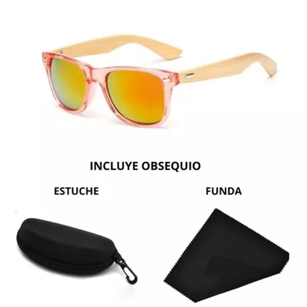 GENERICO - Lentes De Sol Gafas Hombre Mujer Anteojos Bambú Ruisimo 1501