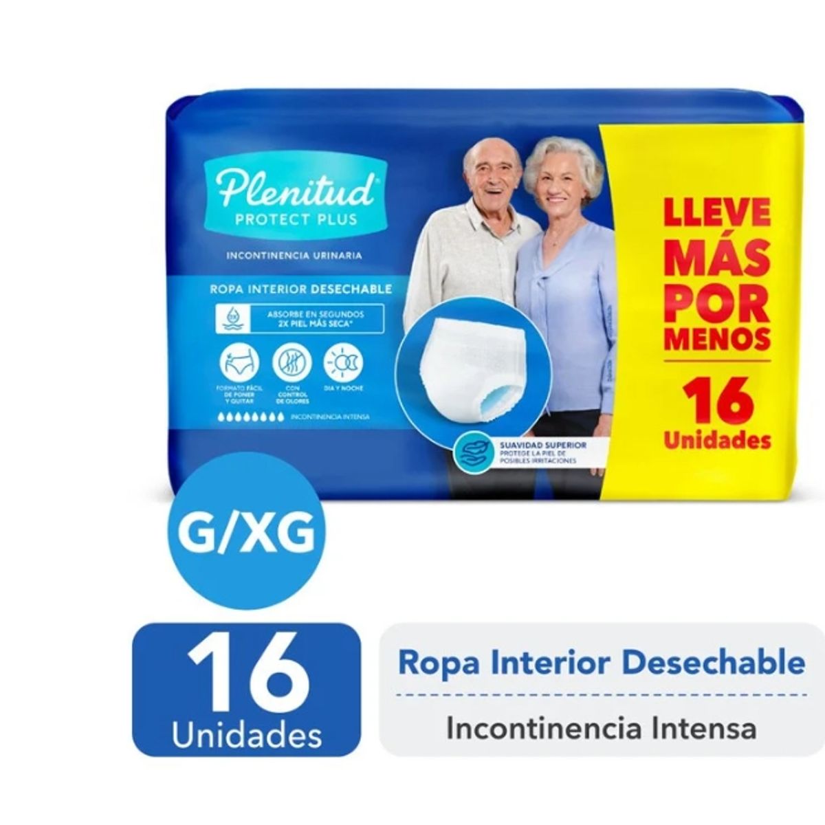 PLENITUD - Pañales Plenitud Ropin 16 Und Tipo Calzon Talla G/XG