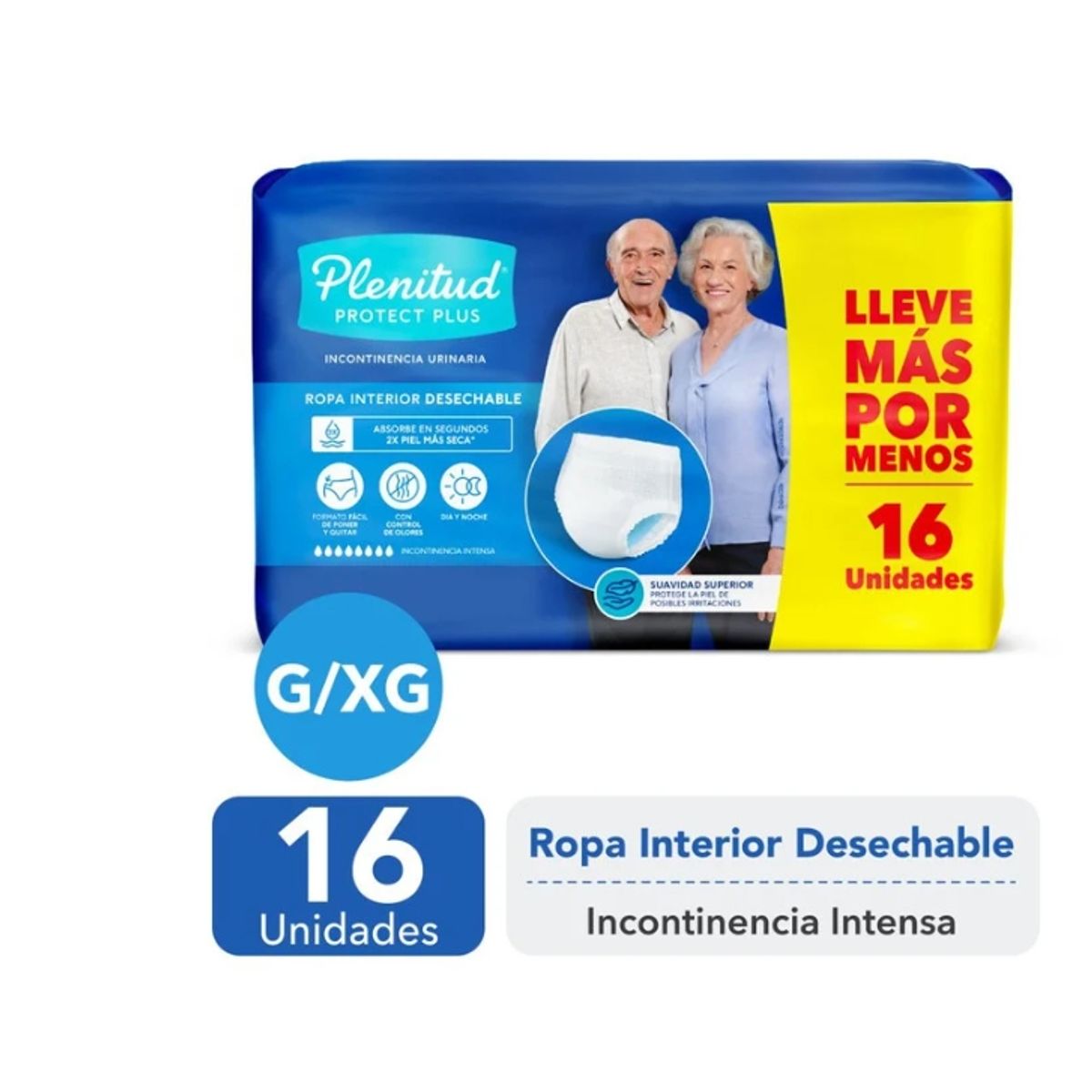 PLENITUD - Pañales Plenitud Ropin 16 Und Tipo Calzon Talla G/XG