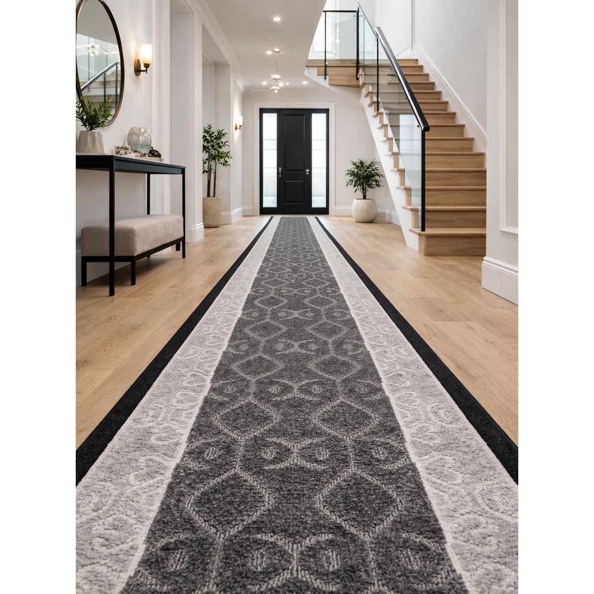 MROTTO - Alfombra de Pasillo Gris Antideslizante 70 cm x 5 metros SIN Overlock