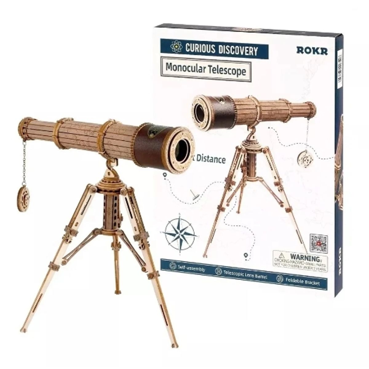 GENERICO - Jigsaw Puzzle telescopio 3D de madera con lente de juguete
