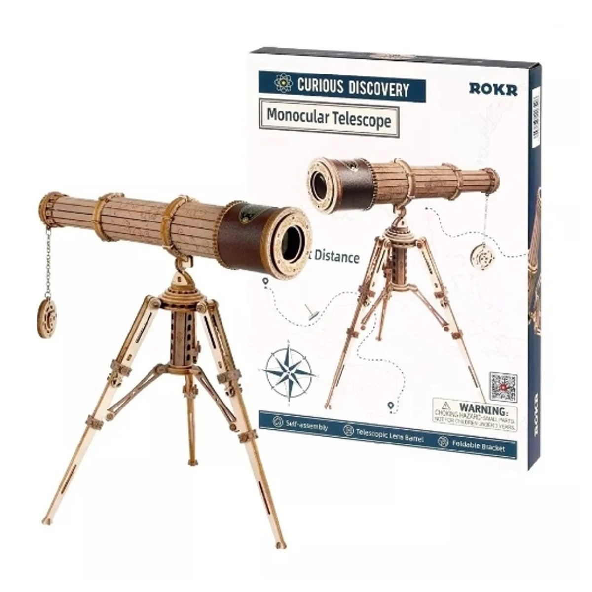 GENERICO - Jigsaw Puzzle telescopio 3D de madera con lente de juguete