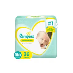 PAMPERS - 1 Paquete De Pañales (36u.) Recien Nacido Rn+