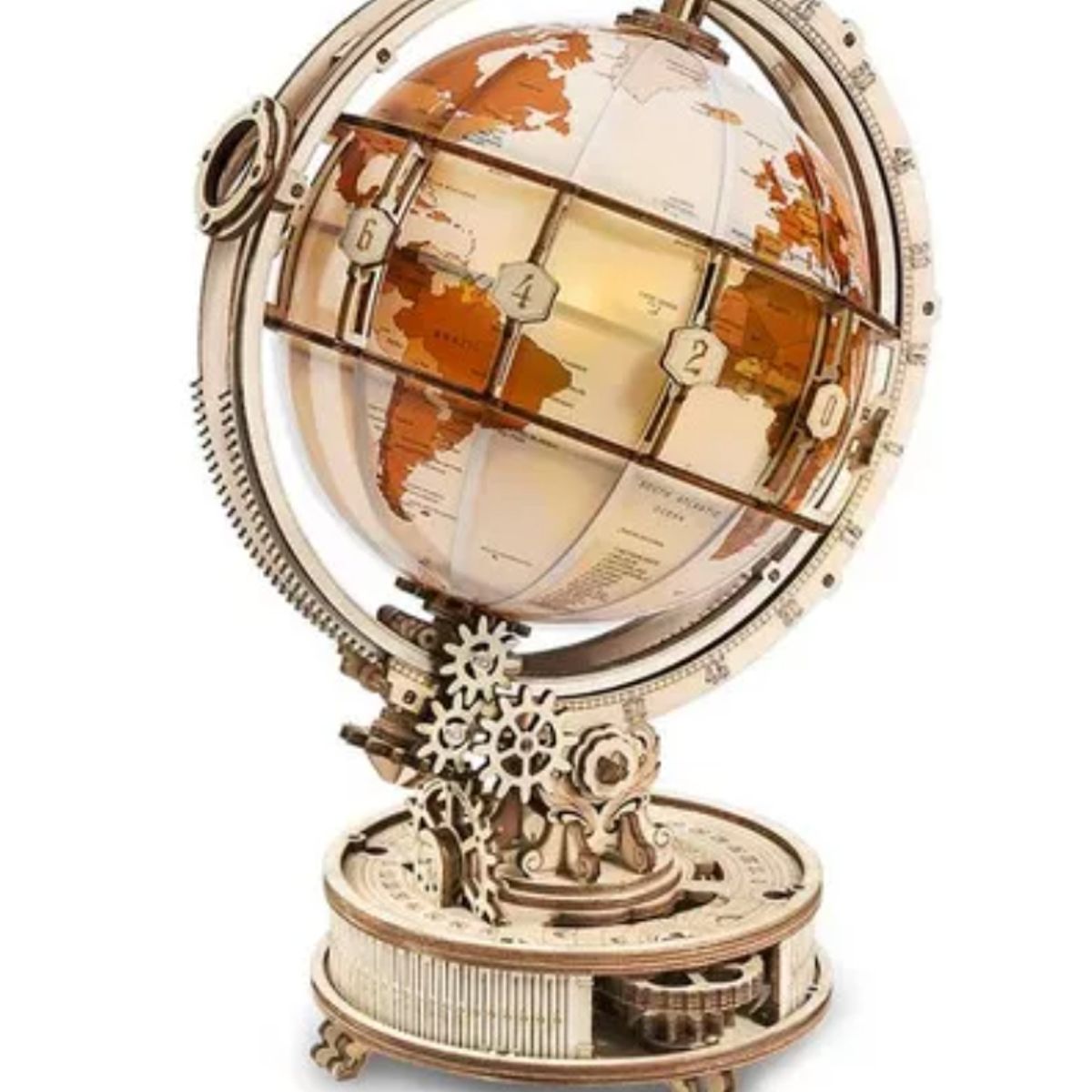 GENERICO - Globo Terraqueo Luminoso Stem Puzzle 3d Mecanizado Robotime
