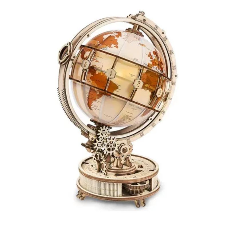 GENERICO - Globo Terraqueo Luminoso Stem Puzzle 3d Mecanizado Robotime