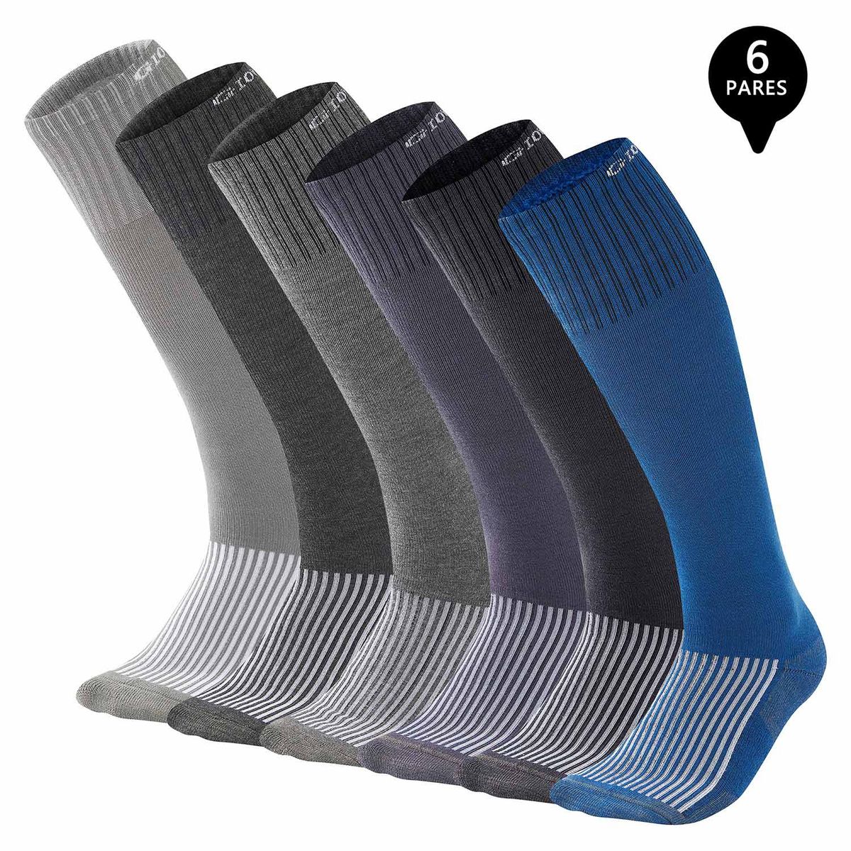 GIOVACCHINO - Pack de 6 Calcetines Compresion Bambú Fibra Cobre Hombre