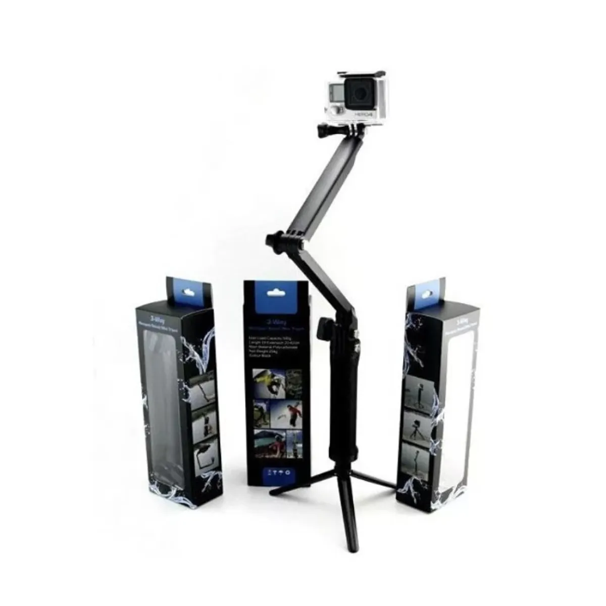 GENERICO - Monopod Trípode De Brazo De Agarre De 3 Vias Gopro